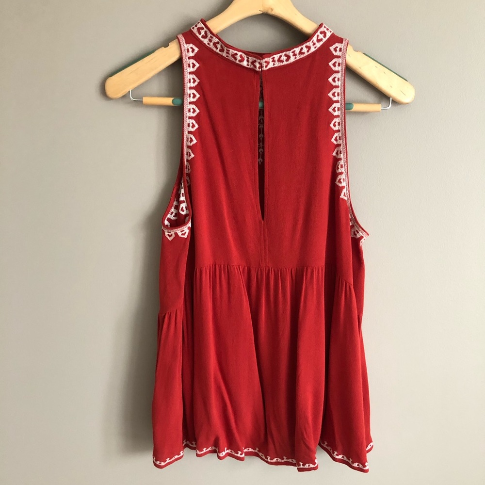 THML Ruby Tank Embroidered Keyhole M Red - Picture 7 of 15